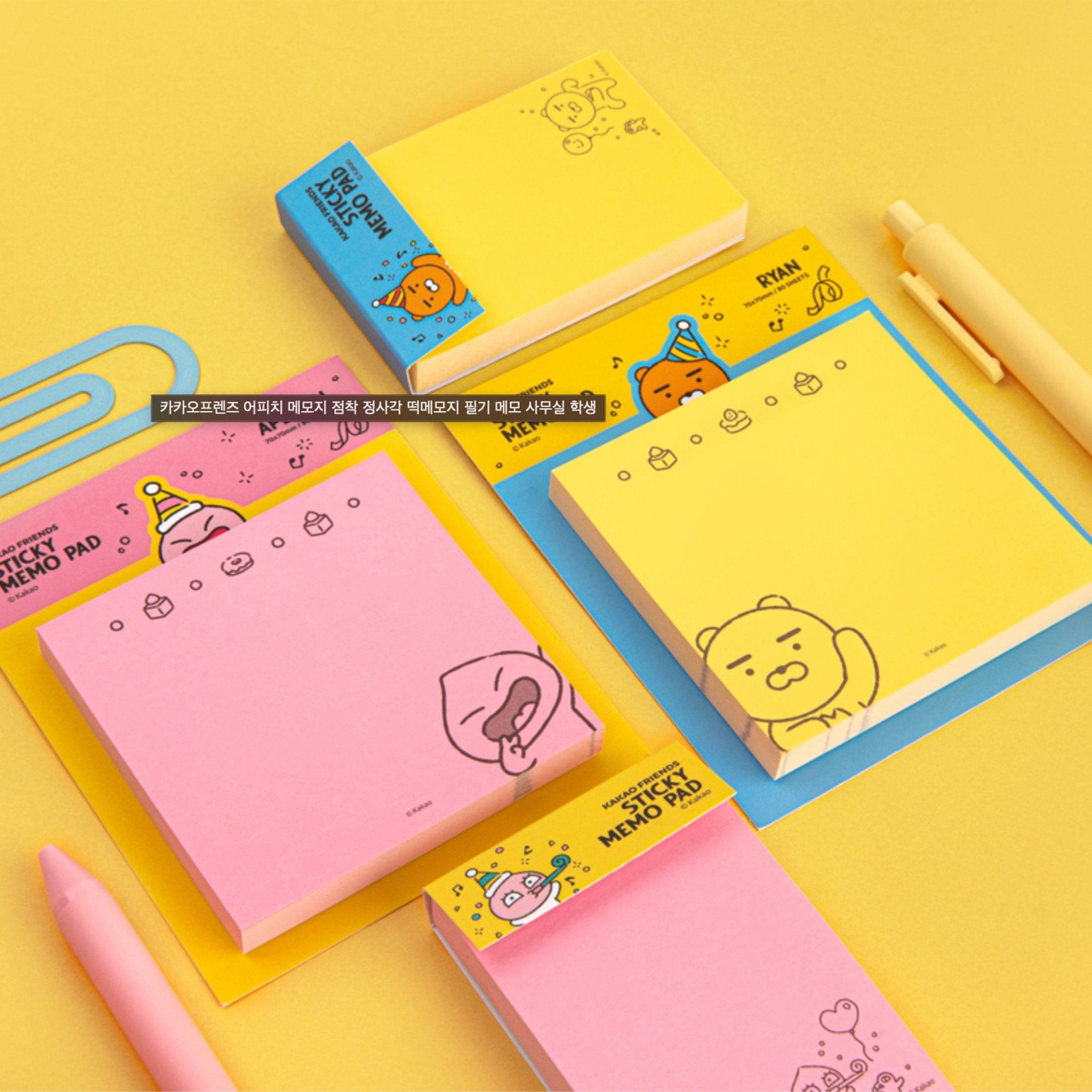 Kakao Friends Sticky Memo Pad Colorful Note Apeach