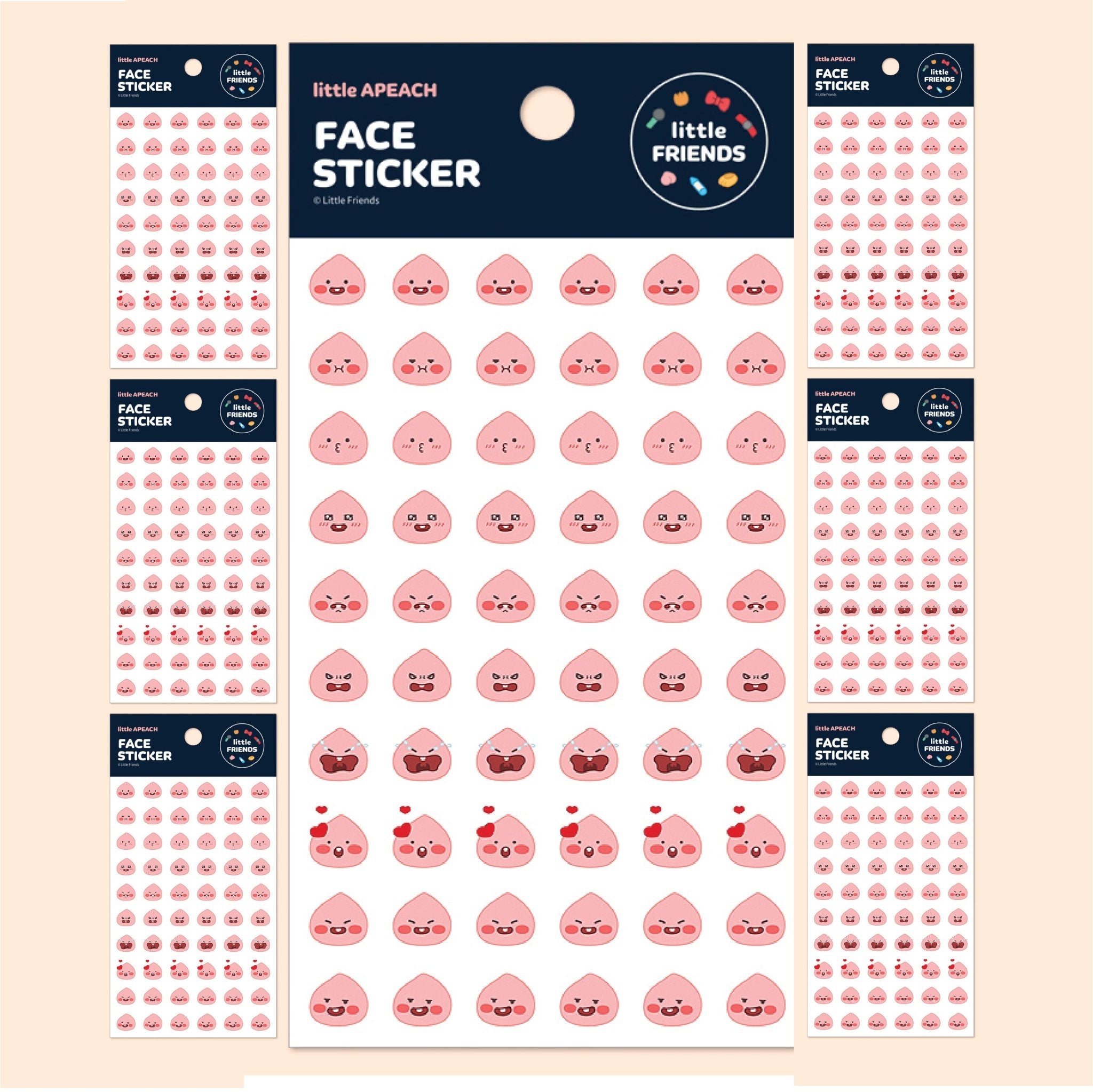 Little Friends Face Stickers Pack Apeach